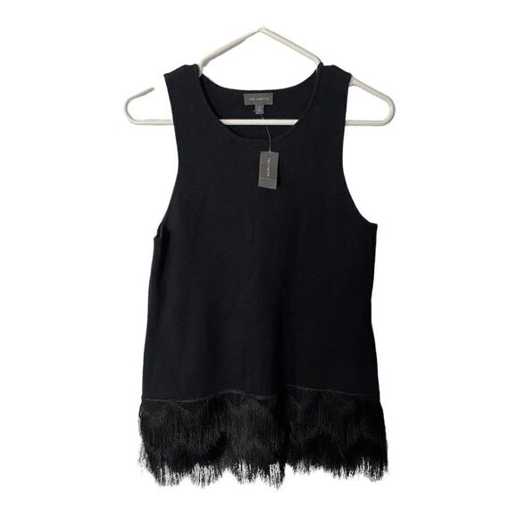 fringe bottom flapper black tank top - Picture 3 of 6
